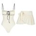 European And American Swimsuit New Pure Desire Style Chest Pleated One Piece Swimsuit Short Skirt Suit Female_ecoleips.com