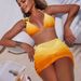 Women's Ombre Bikini Set 3-Piece – Sexy Gradient Swimwear With Sheer Cover-Up For Beach & Pool_ecoleips.com
