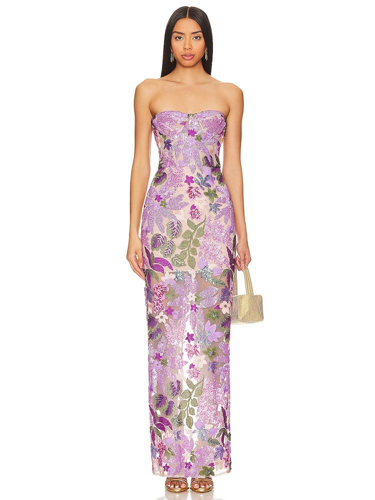 Women's Clothing Sequins Tube Top One Step Skirt Slim Sexy Slim Slit Long Skirt Dress_ecoleips.com