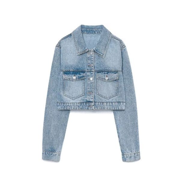 Women's Denim Jacket Long Sleeve Short Length Casual Blouse Coat For Spring Autumn Fashion Outerwear_ecoleips.com
