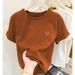 Pink Off-Shoulder Pure Cotton T-Shirt Short-Sleeved Unique Design Fashionable Versatile Thick Base Layer Summer Top Women's Clothing_ecoleips.com