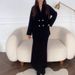 Elegant Solid Color Button-Up Cardigan & Skirt Set For Women - Office Chic Long Sleeve Knitwear Outfit_ecoleips.com