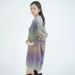 Autumn Winter Wool Knit Cardigan For Women Gradient Color Mid-Length Thickened Sweater Coat_ecoleips.com