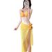 Women's Sexy Two Piece Bikini Set With Long Skirt For Island Vacation Beach Hot Spring Summer Regular Fit Polyester Swimsuit_ecoleips.com