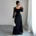Voya Recommend! Women's Elegant Temperament, High-end Sense, Long Sleeved Long Skirt Dress, Autumn And Winter Multi Color Options_ecoleips.com