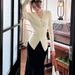 girl French V-neck Cross Sweater Black Knitted For Women Autumn Long Sleeve Elegant Slim Fit Unique And Exquisite Small Top_ecoleips.com
