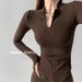 French-style High-end Gray Design, Stand-up Collar Top And Slightly Flared Pants, Slim-fit Two-piece Set, New Casual_ecoleips.com