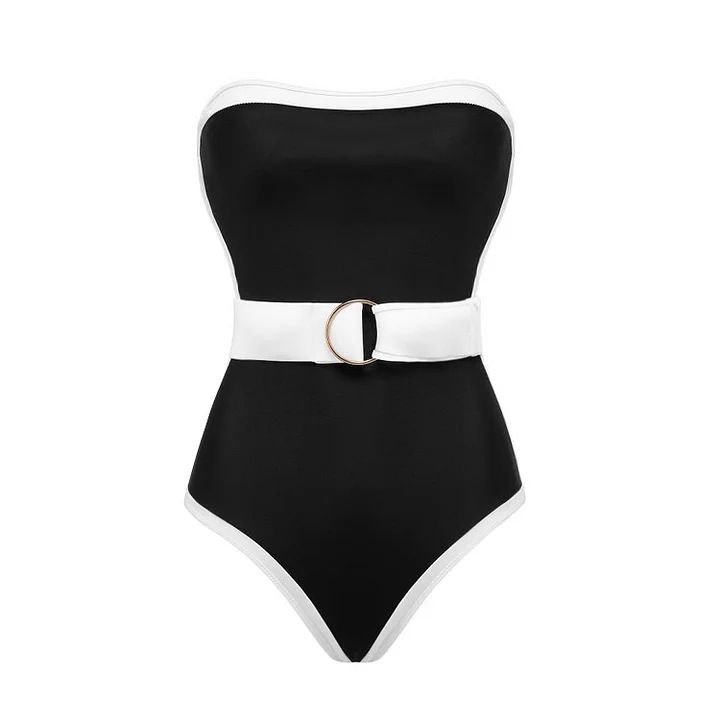 Women's Clothing Black And White Contrast Hot Spring Vacation High End Swimsuit Female_ecoleips.com
