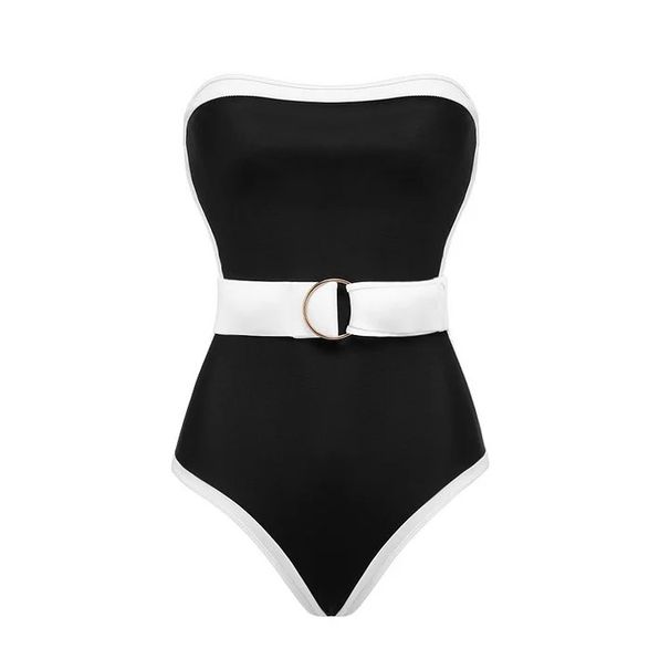 Women's Clothing Black And White Contrast Hot Spring Vacation High End Swimsuit Female_ecoleips.com
