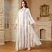 Women's Long Robe Dress Chiffon Embroidered Color Block Style 4170 Muslim Fashion_ecoleips.com