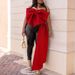European And American Fashion African Plus-size Summer Elegant Strapless With Large Bow Sexy Women's Foreign_ecoleips.com