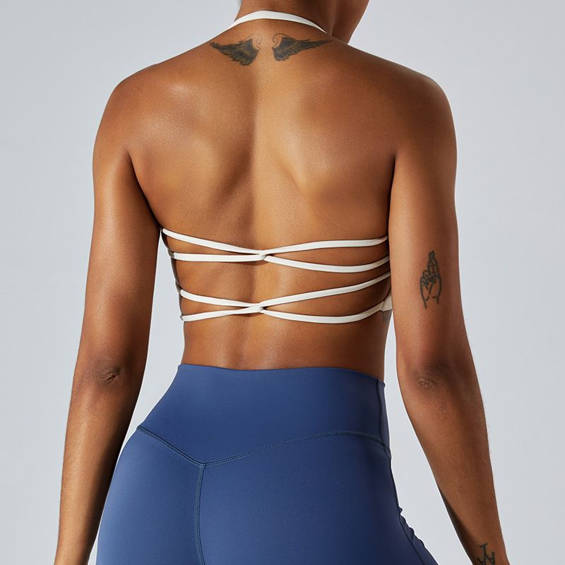 Women's Clothing Sexy Halter Neck Sports Vest Women Yoga Bra Quick Dry Beautiful Back Running Fitness Underwear Yoga Clothes_ecoleips.com
