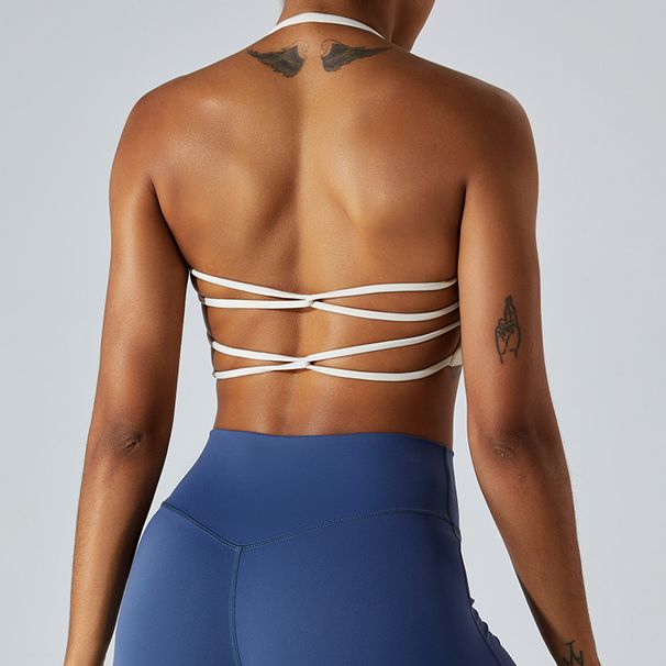 Women's Clothing Sexy Halter Neck Sports Vest Women Yoga Bra Quick Dry Beautiful Back Running Fitness Underwear Yoga Clothes_ecoleips.com