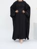 Women's Clothing Modest Abaya Dress Turkish Modest Two-Piece Set – Elegant Solid Color Long Dress With Batwing Sleeves (S-XXL,,Middle East Style)_ecoleips.com