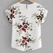 New 2024 Women's round Neck Top Floral Print Short Sleeved Irregular Design Fashionable Women's Clothing_ecoleips.com
