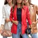 Women's Clothing Street Style Pure Color Casual Fashion Three color Leather Jacket _ecoleips.com