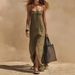 Women's Loose Fit Sleeveless Halter Maxi Dress – Casual Minimalist Resort Gown For Spring Summer 2026_ecoleips.com