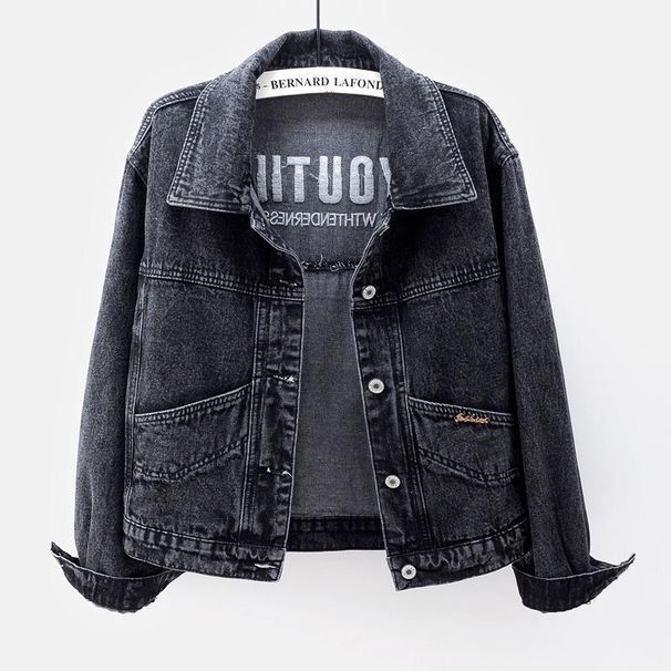 Retro Denim Jacket Women's Autumn New Short Style Loose Design Embroidery Casual Versatile Jacket Top_ecoleips.com
