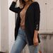 Women's Clothing Autumn And Winter Solid Color Lapel Suit Long Sleeve Button Decoration Slim Fashion Coat_ecoleips.com