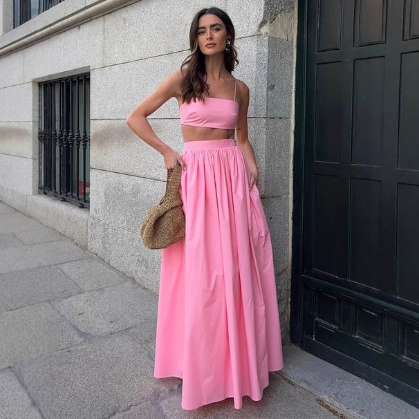 Women's Clothing Pure Cotton Suspender Underwear Half Length Skirt Suit European And American \Spring And Summer New Sexy Underwear Long Skirt Suit_ecoleips.com