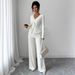Autumn/Winter Casual Sportswear Set for Women Slimming High Waisted Knit Sweater Wide Leg Pants Two Piece Workout Clothes_ecoleips.com