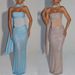 Elegant Sequin & Ribbon Strapless Mermaid Gown – Stretch Polyester Formal Dress In Light Blue/Nude (S-Xl)_ecoleips.com