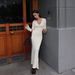 Women's French Style Two Piece Sweater And Skirt Set Button-Down Design High-Waisted Knitwear With Flared Sleeves For Autumn Winter Fashion_ecoleips.com