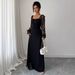 Cross-border European American Elegant And Sophisticated Long-sleeve Dress For Women 2026 Lace Patchwork_ecoleips.com