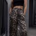 Suitable For All Seasons Trendy Street Style Leopard Print High-Waisted Wide-Leg Pants For Women 2024 Spring Loose Floor-Length Casual Trousers_ecoleips.com
