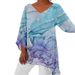 Aria Basics Aria Basics 2025 Summer New European And American Cross-Border Plus Size Women's Clothing T-Shirt Casual Loose Irregular Print Long_ecoleips.com