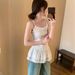 Summer New Style Pure And Desirable Self-made Light Ballet Lace Hem Camisole Women, Suitable For Single Wear Or_ecoleips.com