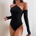 Summer Women's Long Sleeved Off-Shoulder Bodysuit Slim Fit Basic Style European And American Cross Border Sexy Jumpsuit Romper_ecoleips.com