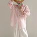 French-style Elegant And Youthful Pink Linen Sunscreen Long-sleeve Shirt For Women, Summer Thin Cotton-linen Lightweight_ecoleips.com