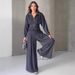 Elegant Autumn Women's Suit Set With Stand Collar, Zippered Cardigan & Wide-Leg Pants - Stylish Office Wear For European & American Fashion (XS-XXXL)_ecoleips.com