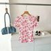 Women's Clothing Floral Mesh T-Shirt For Women Style Slim Fit Round Neck Short Sleeved Breathable Base Layer Top_ecoleips.com