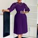 C8595 European And American Foreign Trade Women's Clothing 2024 New Elegant Solid Color Lace Crochet Hollow Pleated_ecoleips.com