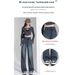 Cement Gray Narrow Wide-leg Jeans Women, Spring/summer, Plus Size, High-waisted, Loose, Slimming, Floor-length Straight_ecoleips.com