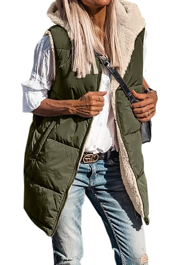 Women's Clothing Solid Color Hooded Cotton Jacket Reversible Slim Temperament Cardigan Jacket Top_ecoleips.com