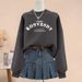 Women's round Neck Sweatshirt Pure Cotton Fleece Lined Thickened Casual Loose Stylish Unique Design for Spring Autumn Winter_ecoleips.com