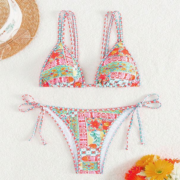 Women's Clothing Sexy Bikini Swimsuit Lace Up Split Swimsuit Female High End_ecoleips.com