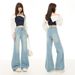 Early Spring Style Loose-fitting, Non-tight-fitting Light-colored Women's Jeans With A Slight Flare, High-waisted,_ecoleips.com