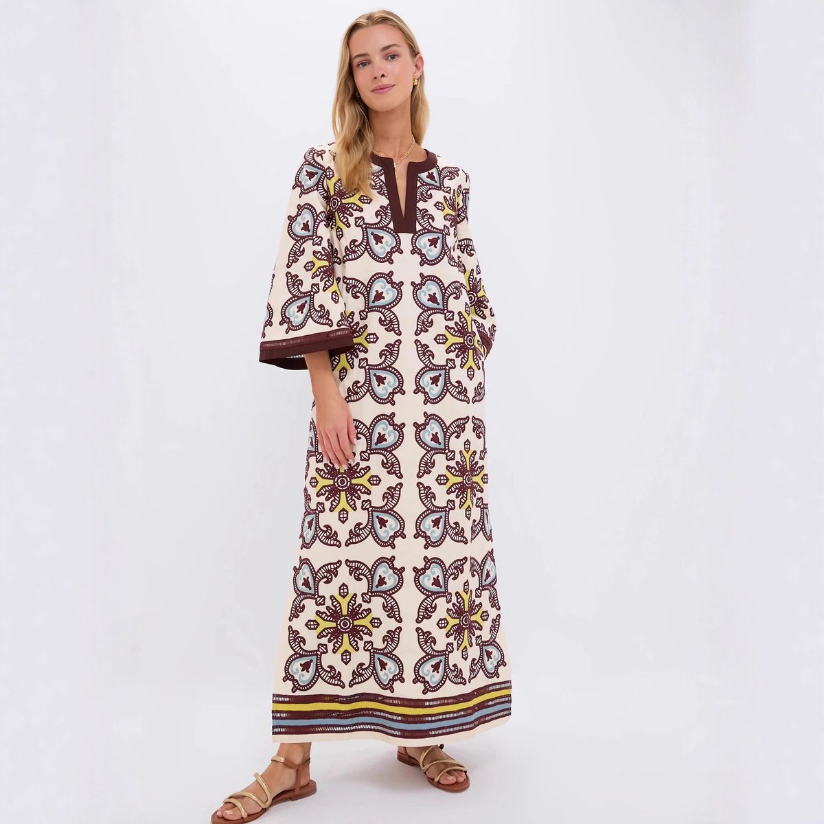 Aria Basics Aria Basics European American Cross-border 2025 New Fashion Printed Elegant Versatile Linen Dress For , , And_ecoleips.com