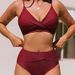 Women's Clothing Sexy High Waist V Neck Twist Adjustable Spaghetti Strap Swimsuit_ecoleips.com