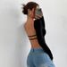 Voya Women's Sexy European And American Style T-shirt For Spring And Summer, Backless Design, Short Top_ecoleips.com