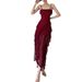 Cross-border European And American Style 2024 Summer New Women's Fashion Sexy Ruffled Patchwork Elegant Slit Dress_ecoleips.com