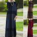 Muslim Dress Women Bohemian Linen Maxi Dress – Oversized Fit With Plaid Print & Asymmetrical Hem – Vintage Cotton-Blend Dress For Women (S-5xl)_ecoleips.com
