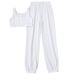 Women's Clothing Navel Baring Vest High Waist Loose Casual Sports Yoga Suit_ecoleips.com