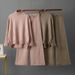 Women's Winter Knitted Sweater Set Fashionable Temperament Lazy Style Tops And Wide Leg Pants Two-Piece Suit European American Inspired_ecoleips.com