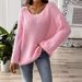 Women's Off-Shoulder Sweater Top Loose Fit Bell Sleeve Knit Pullover Casual Chic Streetwear_ecoleips.com