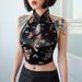 Foreign Trade European And American Cross-Border Sexy Backless Sleeveless Halter Neck Dragon Embroidery_ecoleips.com
